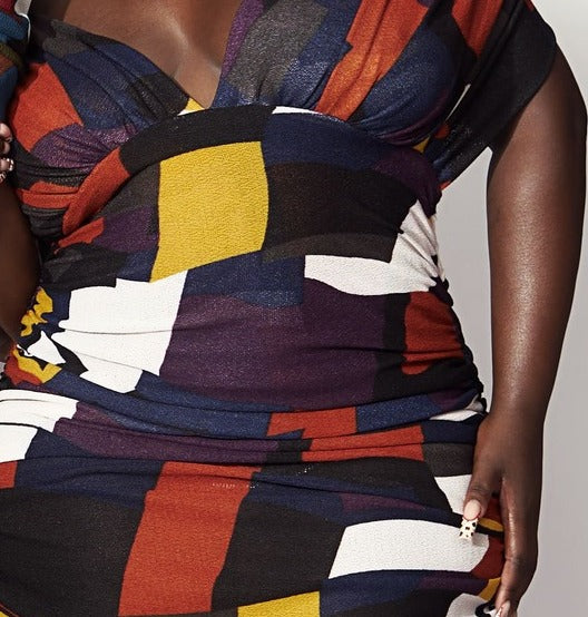Adesua Geometric Dress - Hertunba