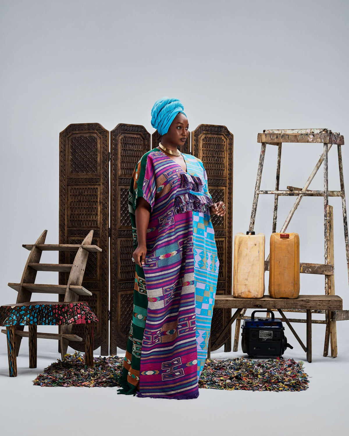 Aku Multicolor Kaftan - Hertunba