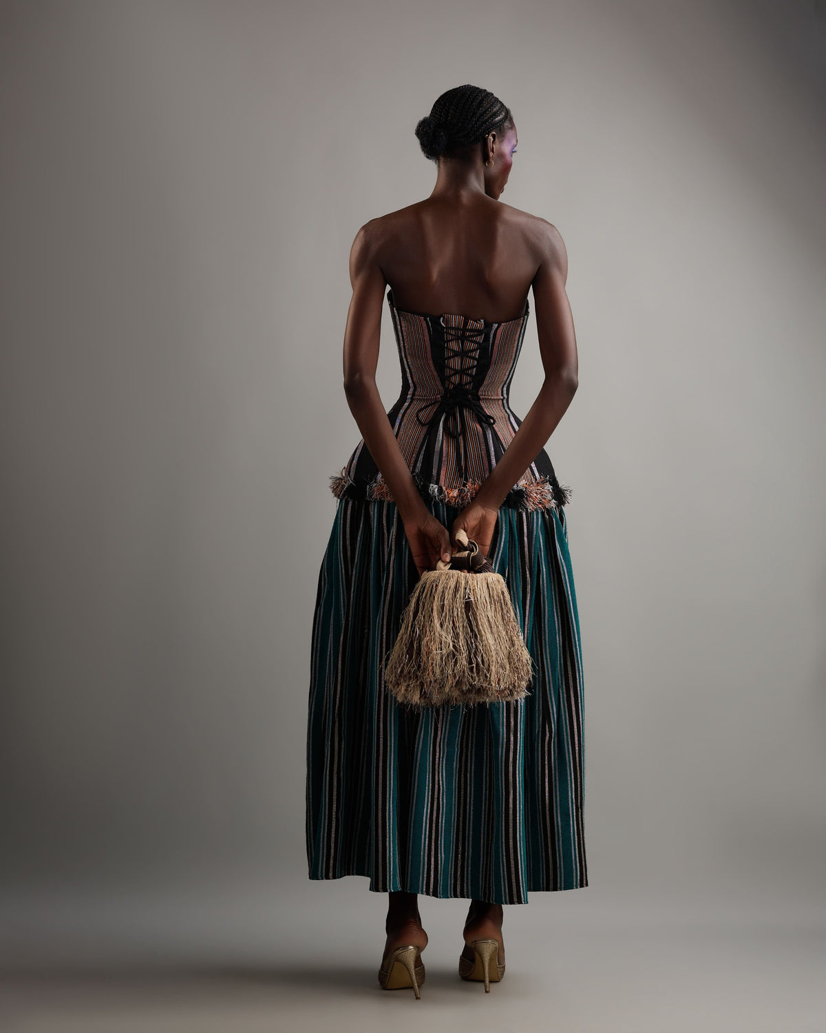Dara dress multicolor Asoke dresses (Black /Teal) Hertunba
