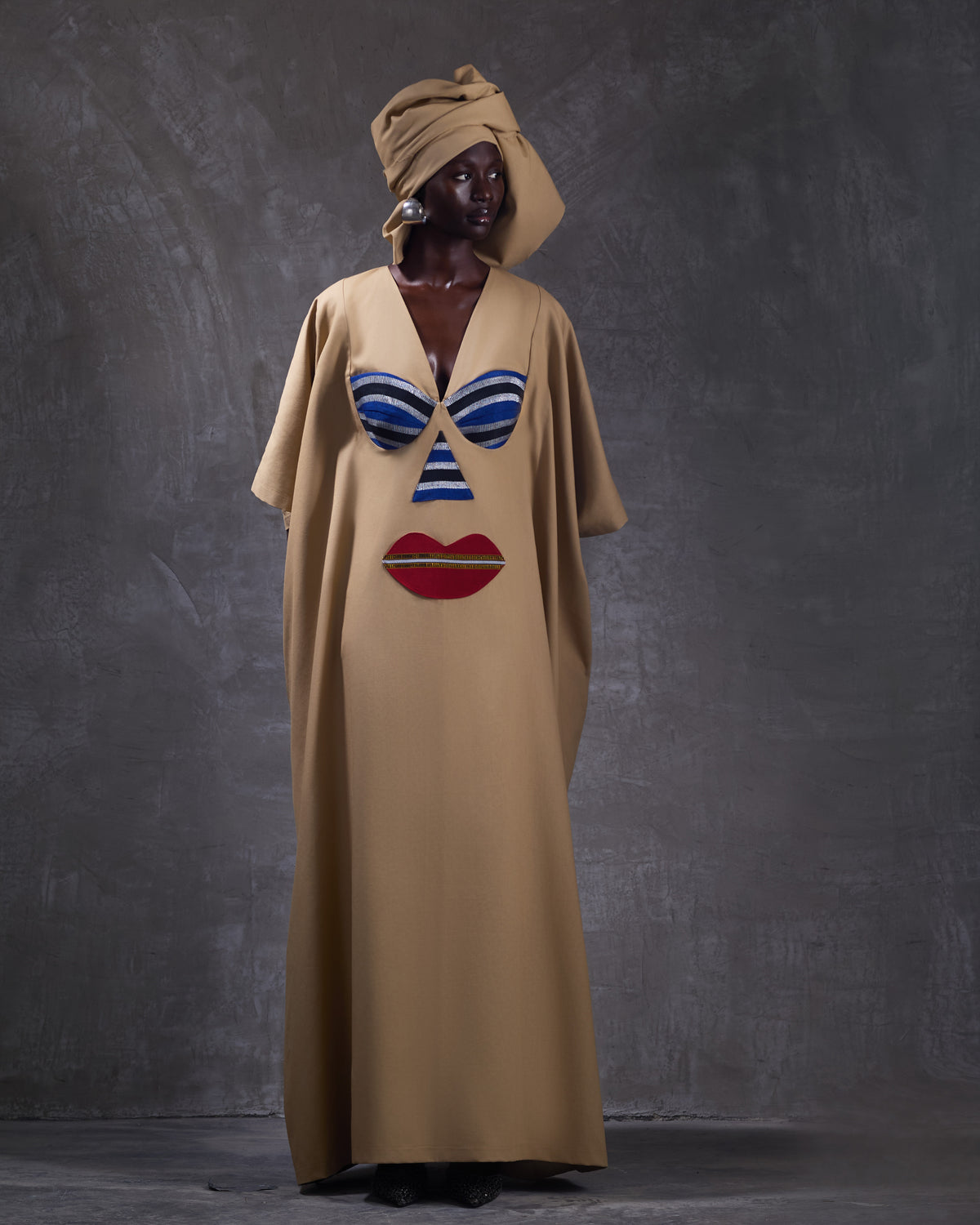 Dona Kaftan in  Brown & Khaki Hertunba