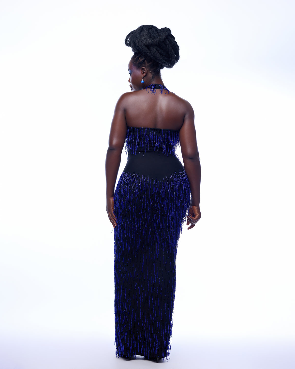 Bianca Dress - Blue Beaded Hertunba