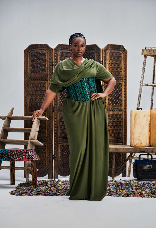 Timi Maxi Dress with Corset - Hertunba