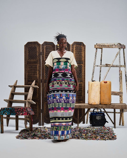 Multicolored layered kaftan - Hertunba