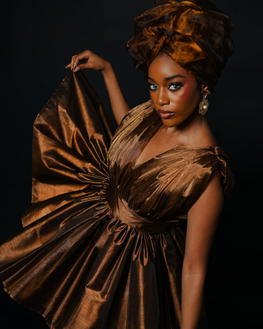 Ona Bronze Dress - Hertunba